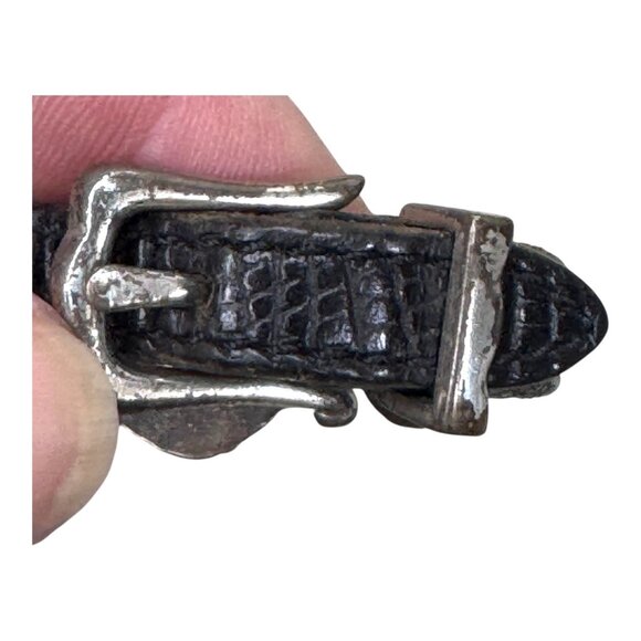 Brighton Vintage Coin Belt Strap Bracelet Gold Roman Black Signed 1995 Museum - Picture 7 of 9